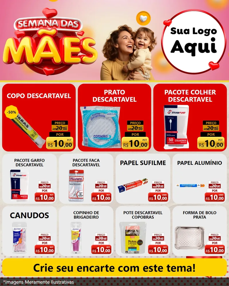 Modelo de Rede Social para Feed Instagram com o tema Semana das Mães para Embalagens