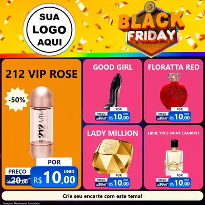 Modelo de Rede Social para Feed Facebook com o tema Black Friday para Perfumes