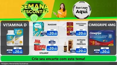 Modelo de TV para TV Horizontal com o tema Semana de Descontão - Copa para Farmácia