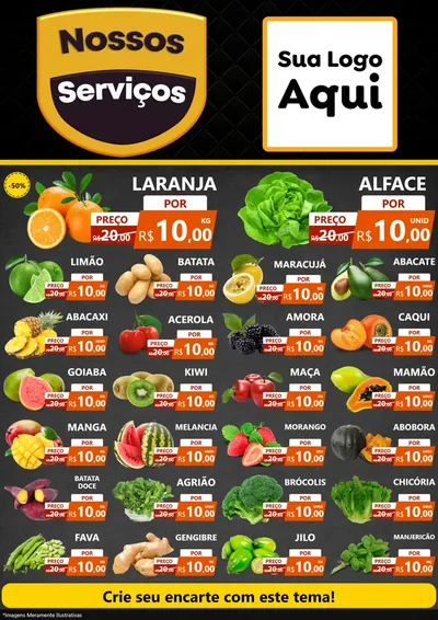 Modelo de Encarte para Encarte A4 Vertical com o tema Nossos Serviços para Hortifrúti