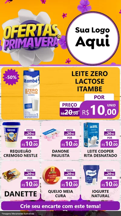 Modelo de Rede Social para Stories com o tema Ofertas Da Primavera para Frios e Laticínios
