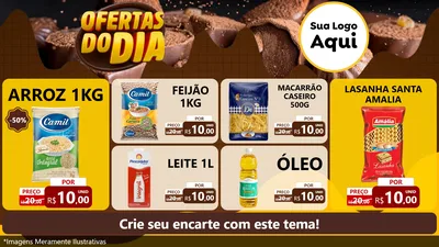 Modelo de TV para TV Horizontal com o tema Ofertas do Dia para Supermercado