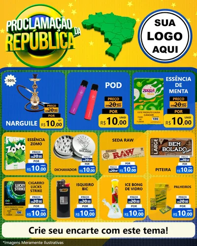 Modelo de Rede Social para Feed Instagram com o tema Proclamação da República para Tabacaria