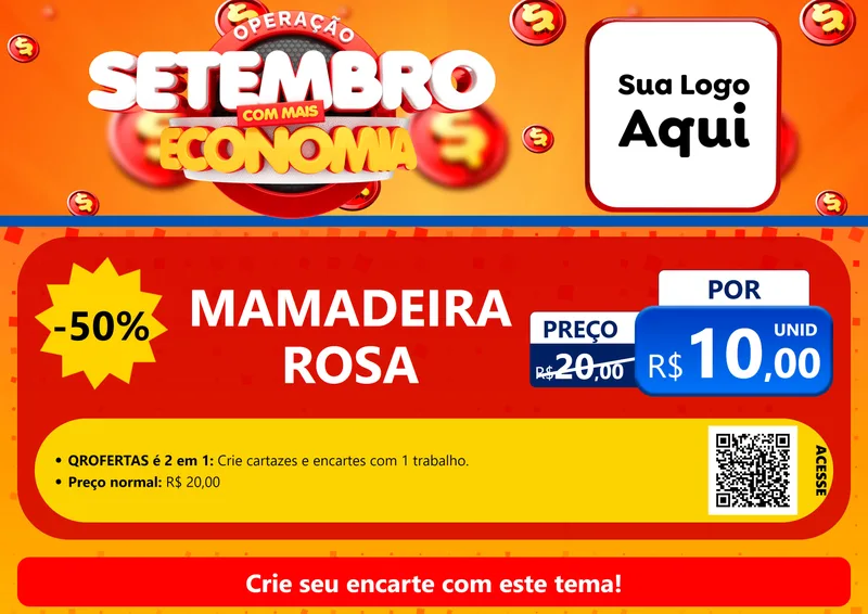 Modelo de Cartaz para Cartaz A4 Horizontal com o tema Operação Setembro Com Muita Economia para Bebês