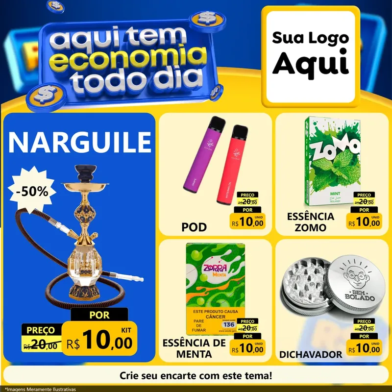 Modelo de Rede Social para Feed Facebook com o tema Aqui Tem Economia Todo Dia para Tabacaria