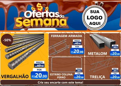 Modelo de Encarte para Encarte A4 Horizontal com o tema Ofertas da Semana - Páscoa para Ferragens