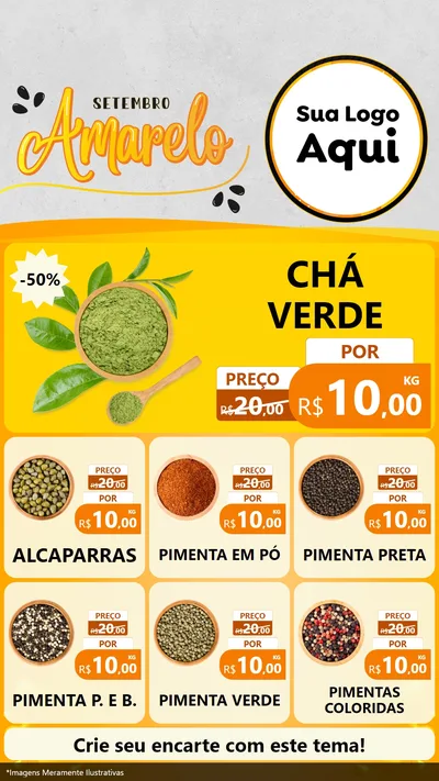 Modelo de Rede Social para Stories com o tema Setembro Amarelo para Produtos Naturais