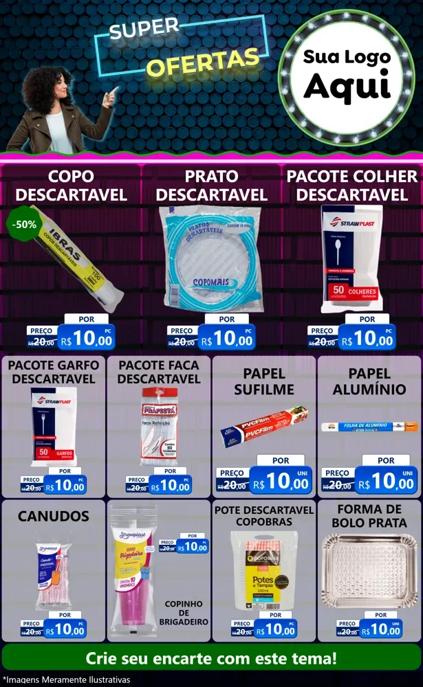 Modelo de Encarte para Encarte Grande com o tema Super Ofertas para Embalagens