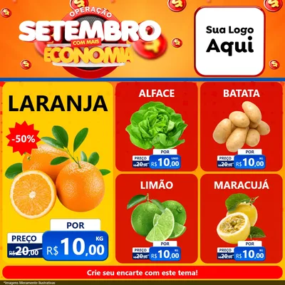 Modelo de Rede Social para Feed Facebook com o tema Operação Setembro Com Muita Economia para Hortifrúti