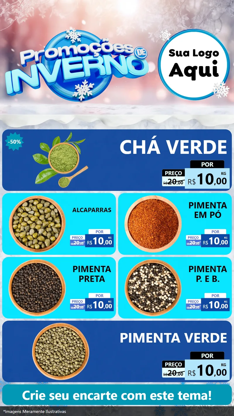 Modelo de TV para TV Vertical com o tema Promoções de Inverno para Produtos Naturais