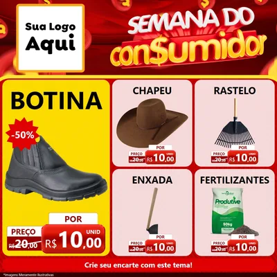 Modelo de Rede Social para Feed Facebook com o tema Semana do Consumidor para Agropecuária