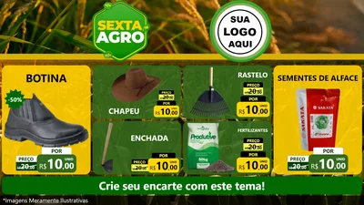 Modelo de TV para TV Horizontal com o tema Sexta Agro para Agropecuária