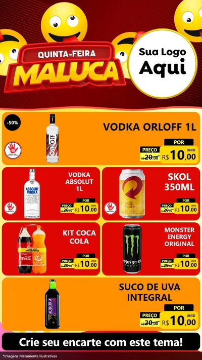 Modelo de TV para TV Vertical com o tema Quinta-feira Maluca para Distribuidora de bebidas