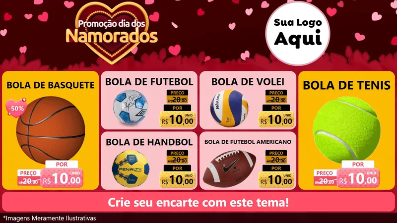 Modelo de TV para TV Horizontal com o tema Promoção Dia Dos Namorados para Artigos Esportivos