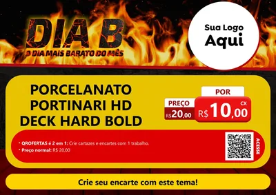 Modelo de Cartaz para Cartaz A4 Horizontal com o tema Dia B para Pisos e revestimentos