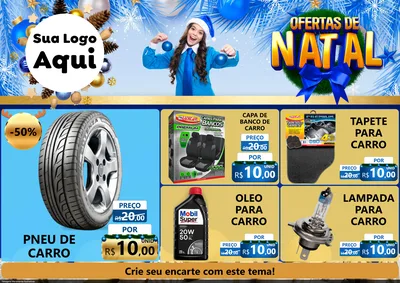 Modelo de Encarte para Encarte A4 Horizontal com o tema Ofertas de Natal para Auto peças