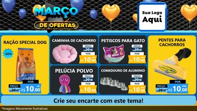 Modelo de TV para TV Horizontal com o tema Março de Ofertas para Pet Shop