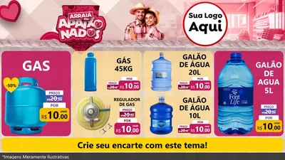 Modelo de TV para TV Horizontal com o tema Arraiá dos Apaixonados - Junina para Água e gás