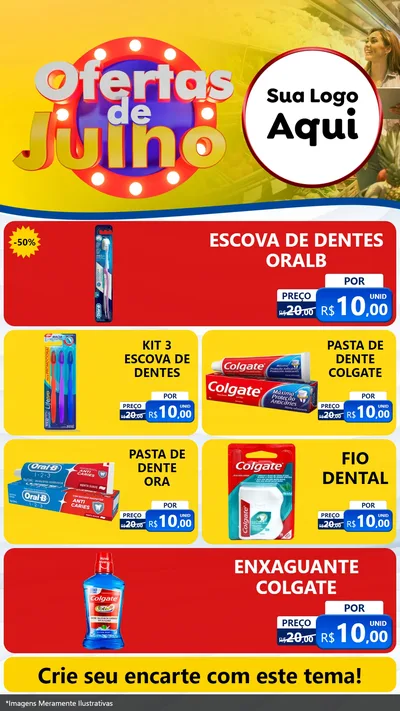Modelo de TV para TV Vertical com o tema Ofertas de Julho para Higiene Pessoal