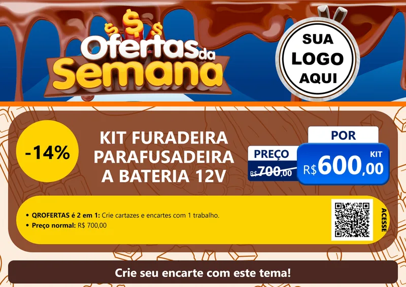 Modelo de Cartaz para Cartaz A4 Horizontal com o tema Ofertas da Semana - Páscoa para Maquinas e Ferramentas