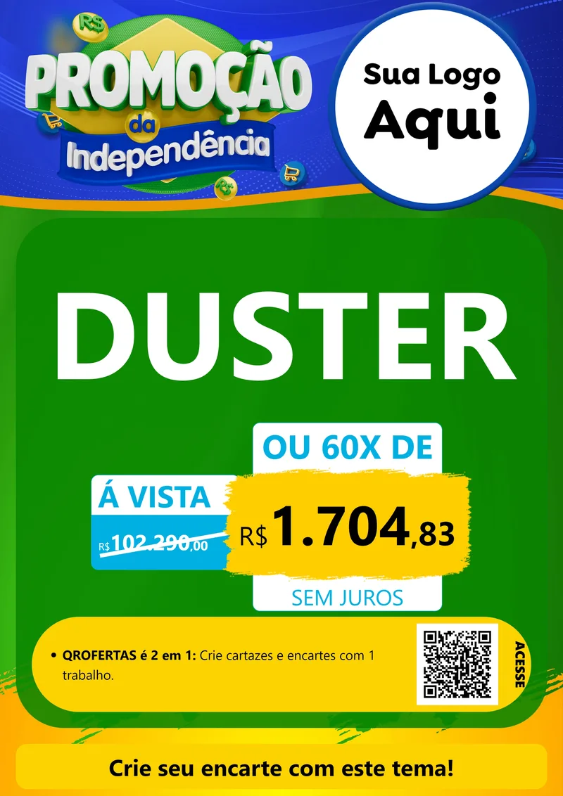 Modelo de Cartaz para Cartaz A4 Vertical com o tema Promoção da Independência para Concessionaria de Carros