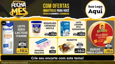 Modelo de TV para TV Horizontal com o tema Fecha Mês para Frios e Laticínios