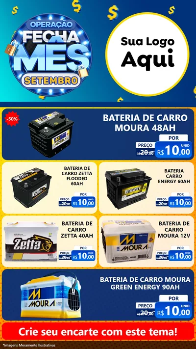 Modelo de TV para TV Vertical com o tema Operação Fecha Mês Setembro para Baterias Elétricas