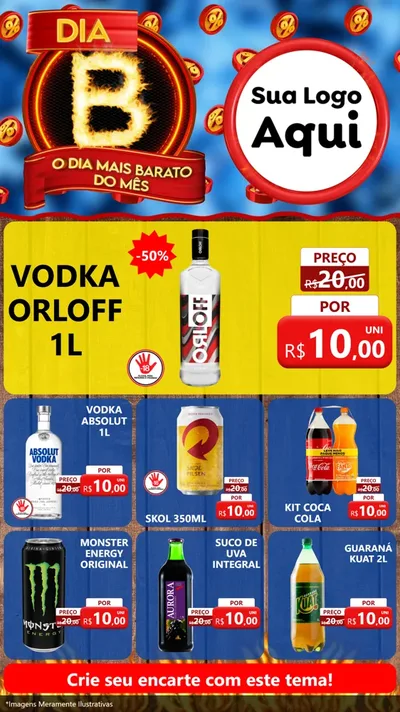 Modelo de Rede Social para Stories com o tema Dia B - O Dia Mais Barato Do Mês para Distribuidora de bebidas