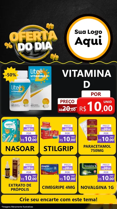 Modelo de Rede Social para Stories com o tema Oferta Do Dia para Farmácia