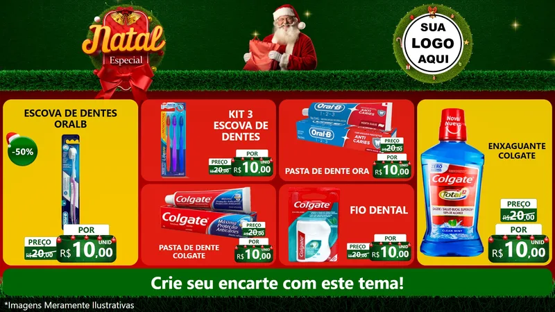 Modelo de TV para TV Horizontal com o tema Natal Especial para Higiene Pessoal
