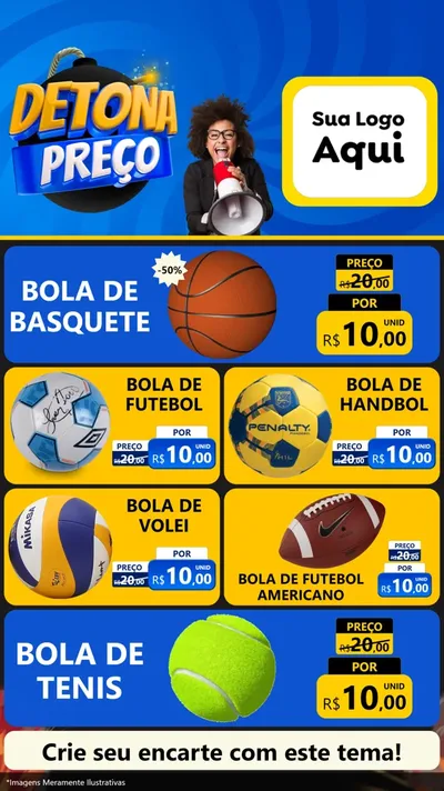 Modelo de TV para TV Vertical com o tema Detona Preços para Artigos Esportivos