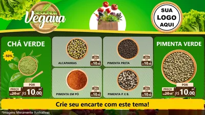 Modelo de TV para TV Horizontal com o tema Segunda Vegana para Produtos Naturais