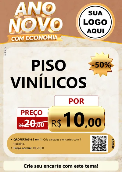 Modelo de Cartaz para Cartaz A4 Vertical com o tema Ano Novo Com Economia para Material para Construção