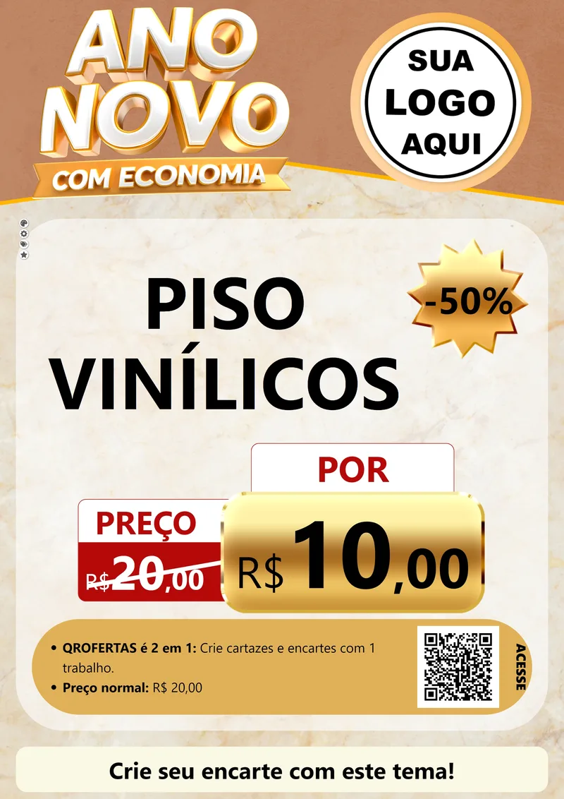 Modelo de Cartaz para Cartaz A4 Vertical com o tema Ano Novo Com Economia para Material para Construção