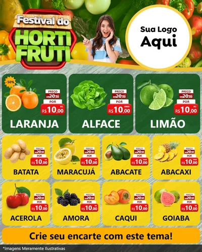 Modelo de Rede Social para Feed Instagram com o tema Festival do Hortifrúti para Hortifrúti