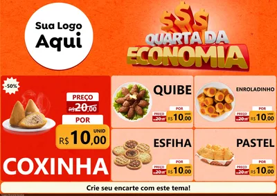 Modelo de Encarte para Encarte A4 Horizontal com o tema Quarta da Economia para Salgadaria