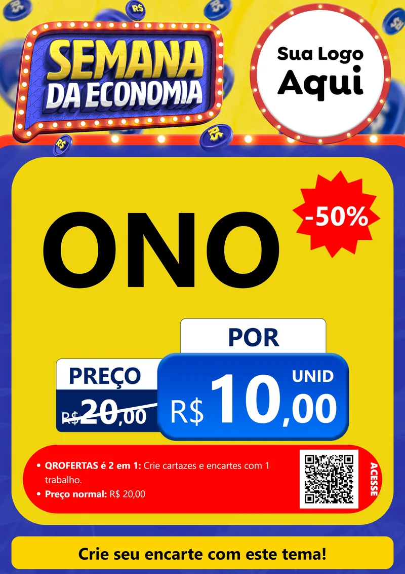 Modelo de Cartaz para Cartaz A4 Vertical com o tema Semana da Economia para Óticas