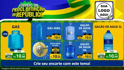 Modelo de TV para TV Horizontal com o tema Feriado da Proclamação da República para Água e gás
