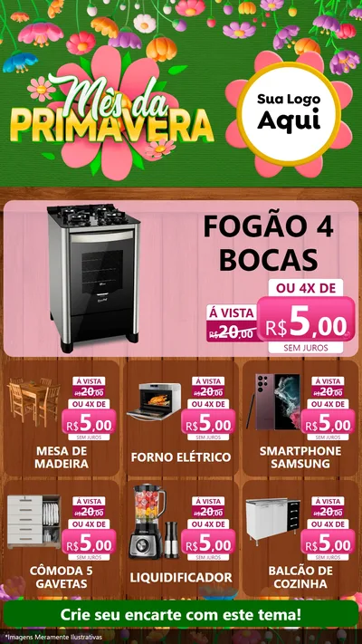 Modelo de Rede Social para Stories com o tema Mês da Primavera para Móveis e Eletro