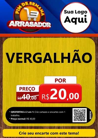 Modelo de Cartaz para Cartaz A4 Vertical com o tema Fim De Semana Arrasador para Ferragens