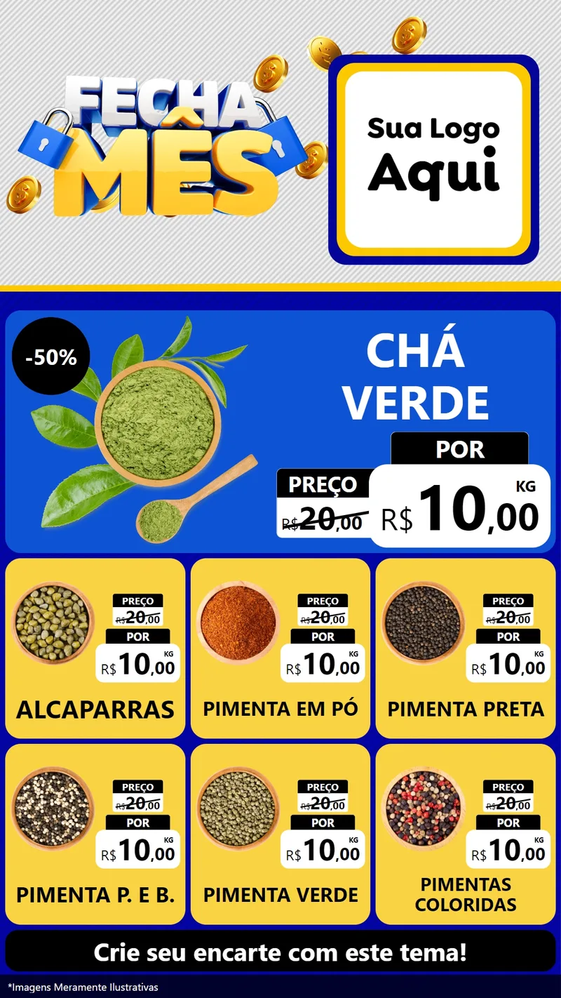 Modelo de Rede Social para Stories com o tema Fecha Mês para Produtos Naturais