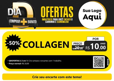Modelo de Cartaz para Cartaz A4 Horizontal com o tema Dia D Mais Economia para Suplementos alimentares