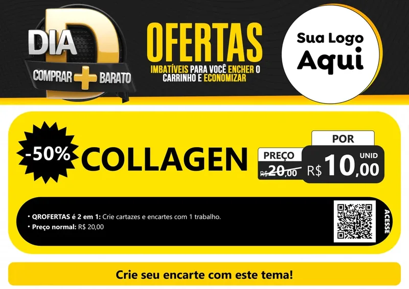 Modelo de Cartaz para Cartaz A4 Horizontal com o tema Dia D Mais Economia para Suplementos alimentares