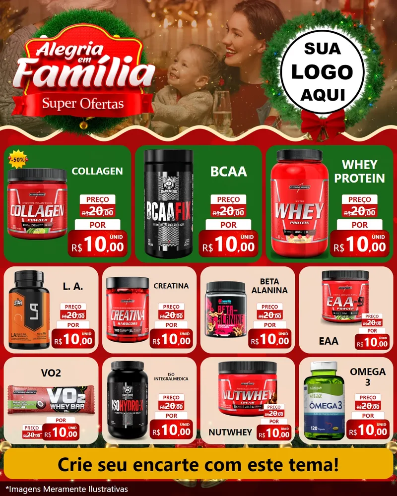 Modelo de Rede Social para Feed Instagram com o tema Alegria Em Família - Super Ofertas para Suplementos alimentares