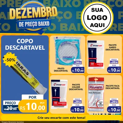 Modelo de Rede Social para Feed Facebook com o tema Dezembro de Preço Baixo para Embalagens