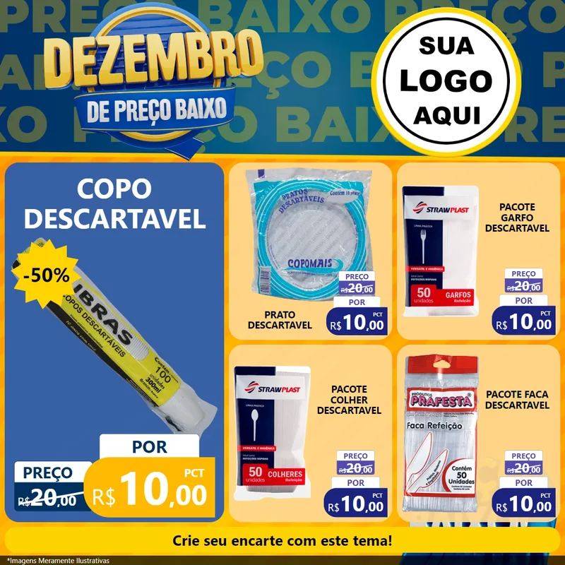 Modelo de Rede Social para Feed Facebook com o tema Dezembro de Preço Baixo para Embalagens