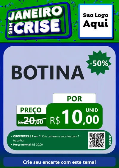 Modelo de Cartaz para Cartaz A4 Vertical com o tema Janeiro Sem Crise para Agropecuária