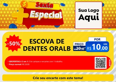 Modelo de Cartaz para Cartaz A4 Horizontal com o tema Sexta Mais Especial para Higiene Pessoal