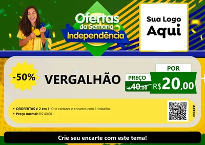 Modelo de Cartaz para Cartaz A4 Horizontal com o tema Ofertas da Semana da Independência para Ferragens