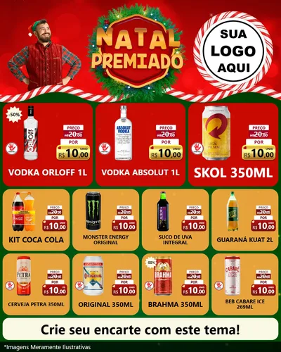 Modelo de Rede Social para Feed Instagram com o tema Natal Premiado para Distribuidora de bebidas